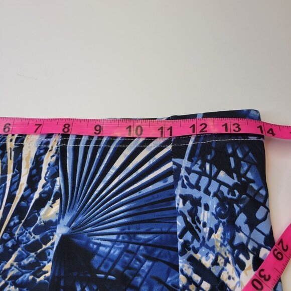 Blue and White Printed Midi Flare Skirt Size S - Picture 3 of 5